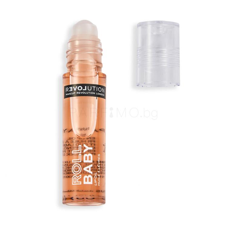 Revolution Relove Baby Roll Lip Oil Масло за устни за жени 5 ml Нюанс Papaya