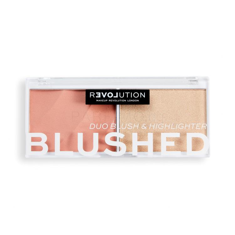 Revolution Relove Colour Play Blushed Duo Blush &amp; Highlighter Контурираща палитра за жени 5,8 g Нюанс Sweet