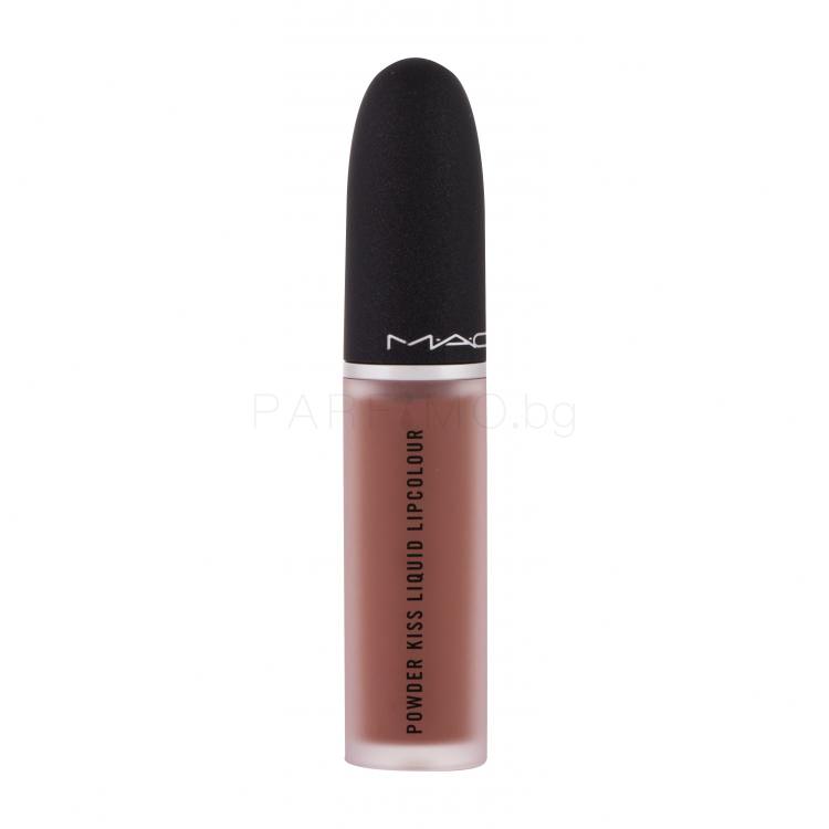 MAC Powder Kiss Liquid Червило за жени 5 ml Нюанс 989 Mull It Over