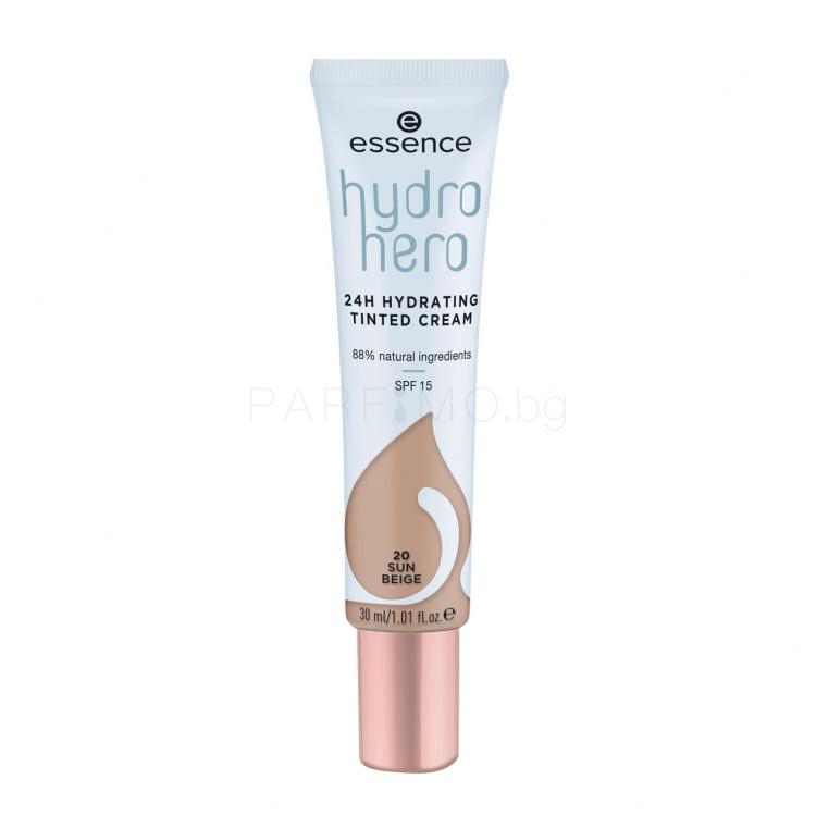 Essence Hydro Hero 24H Hydrating Tinted Cream SPF15 Фон дьо тен за жени 30 ml Нюанс 20 Sun Beige