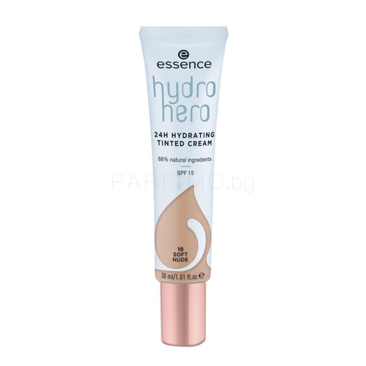 Essence Hydro Hero 24H Hydrating Tinted Cream SPF15 Фон дьо тен за жени 30 ml Нюанс 10 Soft Nude