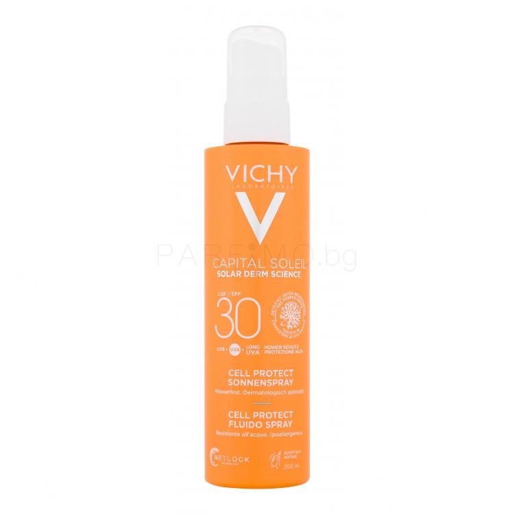 Vichy Capital Soleil Cell Protect Water Fluid Spray SPF30 Слънцезащитна козметика за тяло 200 ml