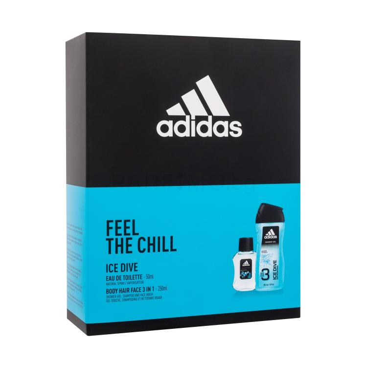 Adidas Ice Dive Подаръчен комплект EDT 50 ml + душ гел 250 ml увредена кутия