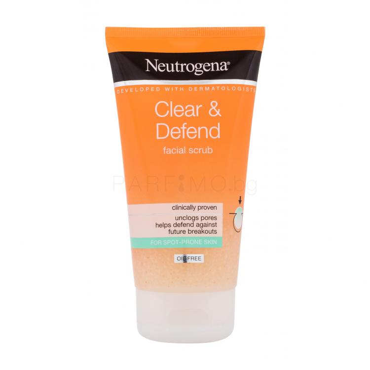 Neutrogena Clear &amp; Defend Facial Scrub Ексфолиант 150 ml