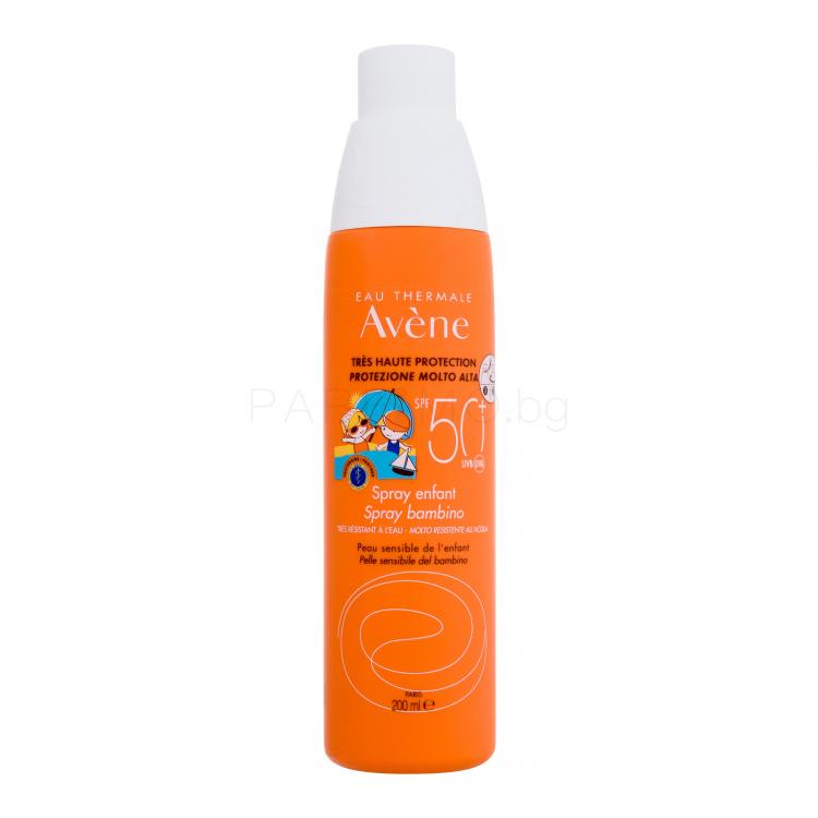 Avene Sun Kids Spray SPF50+ Слънцезащитна козметика за тяло за деца 200 ml