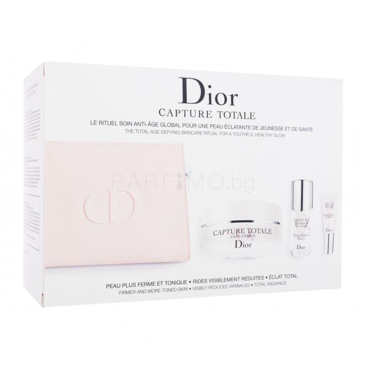 Dior Capture Totale C.E.L.L. Energy Gift Set Подаръчен комплект дневен крем за лице Capture Totale C.E.L.L. Energy 50 ml + околоочен серум Capture Totale C.E.L.L. Energy Super Potent Eye Serum 5 ml + серум за лице Capture Totale C.E.L.L. Energy Super Potent Serum 10 ml + козметична чантичка