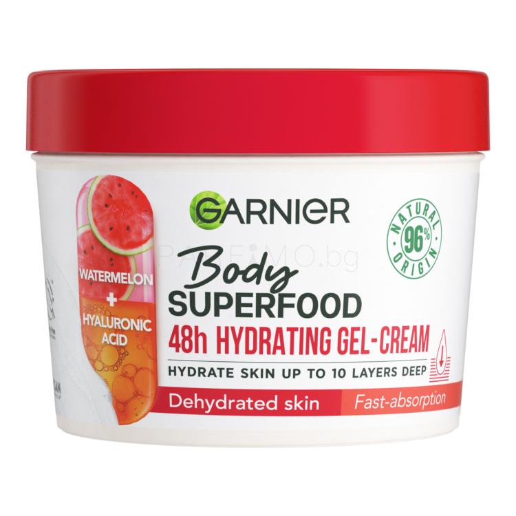 Garnier Body Superfood 48h Hydrating Gel-Cream Watermelon &amp; Hyaluronic Acid Крем за тяло за жени 380 ml