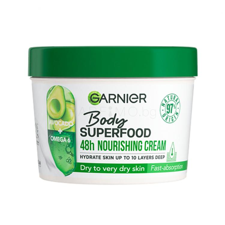 Garnier Body Superfood 48h Nourishing Cream Avocado Oil + Omega 6 Крем за тяло за жени 380 ml