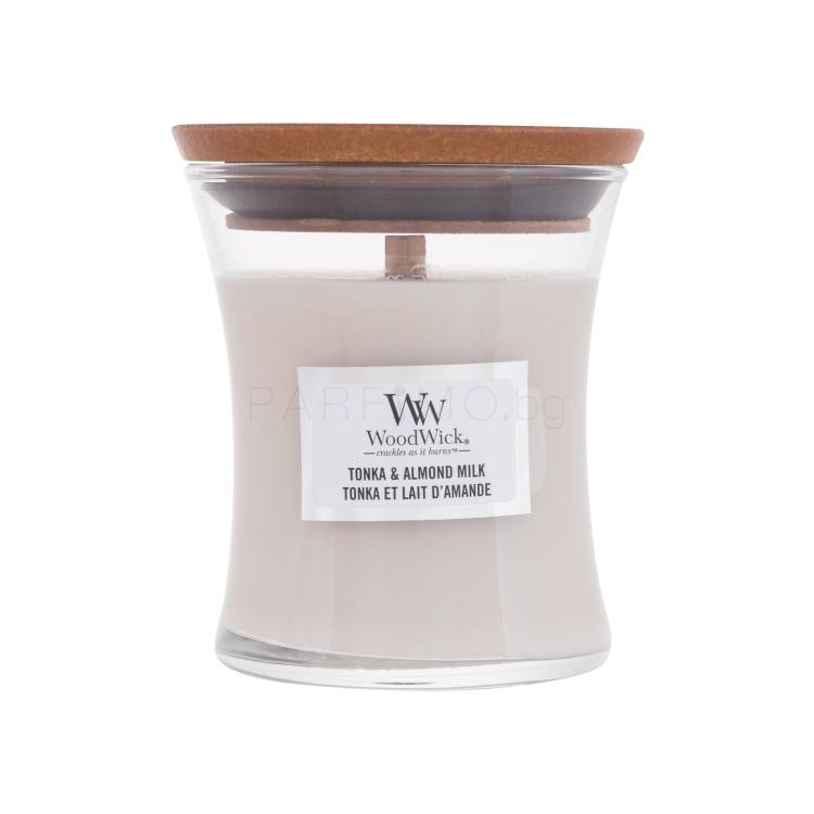 WoodWick Tonka &amp; Almond Milk Ароматна свещ 85 g