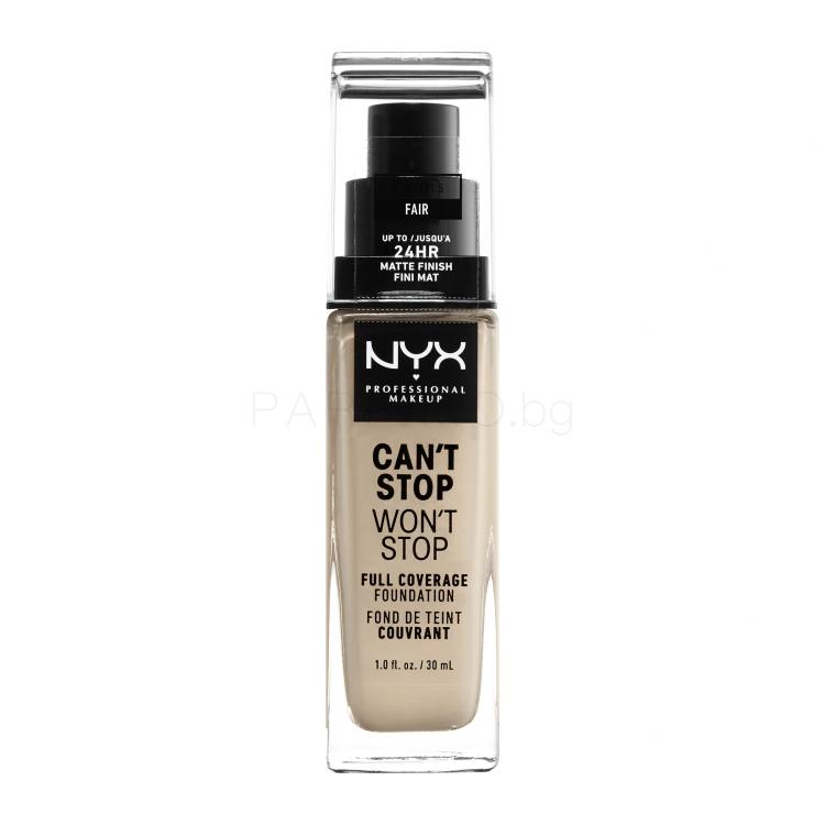 NYX Professional Makeup Can&#039;t Stop Won&#039;t Stop Фон дьо тен за жени 30 ml Нюанс 1.5 Fair