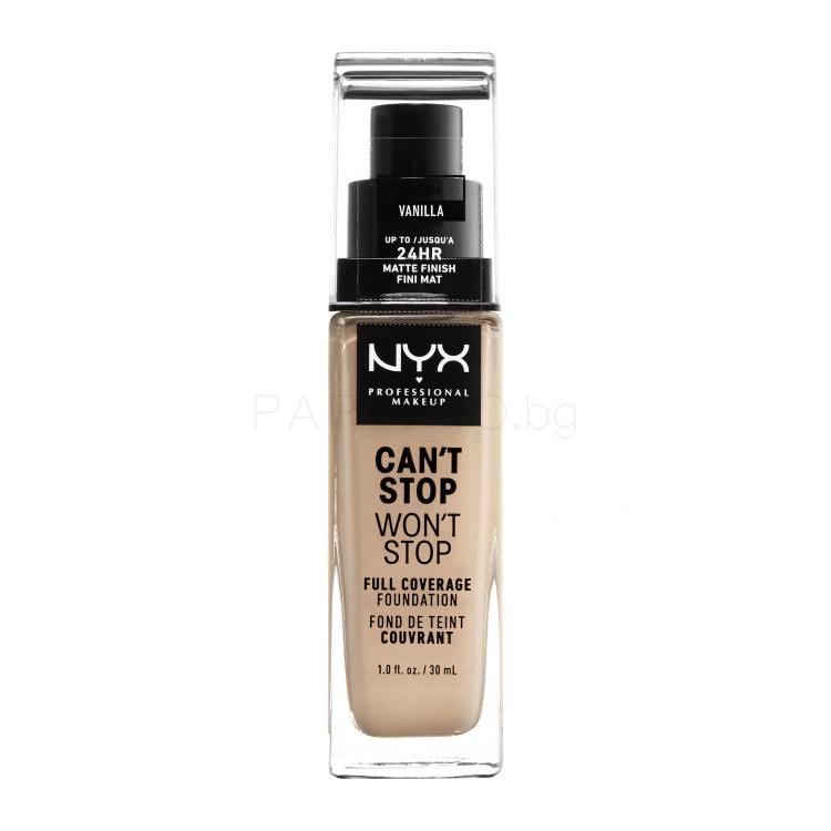 NYX Professional Makeup Can&#039;t Stop Won&#039;t Stop Фон дьо тен за жени 30 ml Нюанс 06 Vanilla