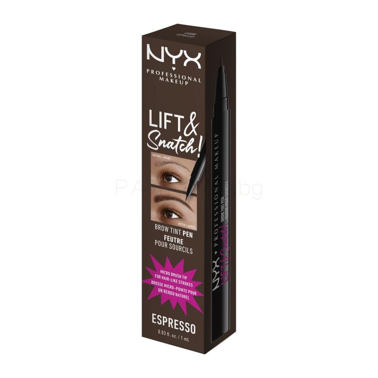 NYX Professional Makeup Lift &amp; Snatch! Молив за вежди за жени 1 ml Нюанс 08 Espresso