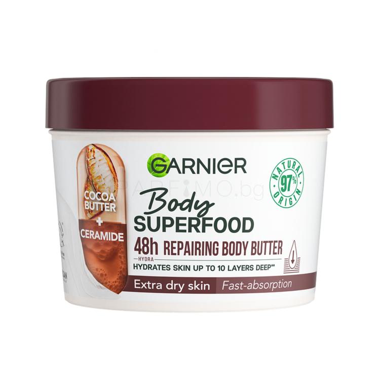 Garnier Body Superfood 48h Repairing Butter Cocoa + Ceramide Масло за тяло за жени 380 ml