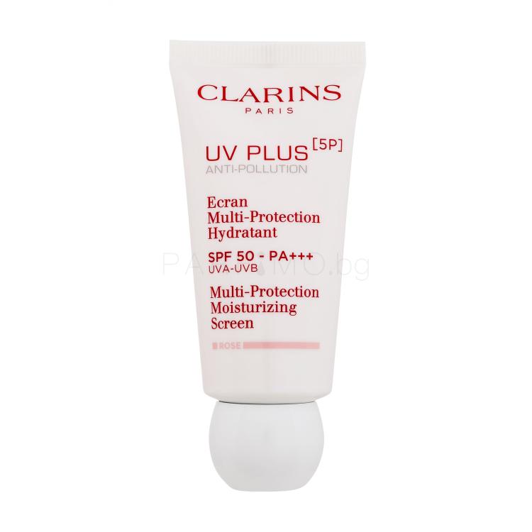 Clarins UV Plus 5P Multi-Protection Moisturizing Screen SPF50 Дневен крем за лице за жени 50 ml Нюанс Rose