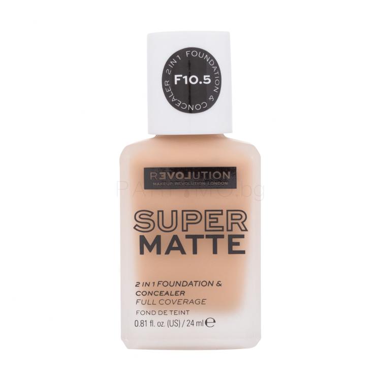 Revolution Relove Super Matte 2 in 1 Foundation &amp; Concealer Фон дьо тен за жени 24 ml Нюанс F10.5