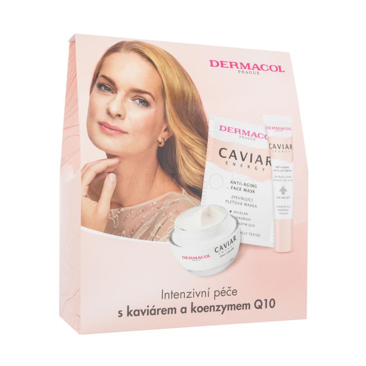 Dermacol Caviar Energy Подаръчен комплект дневен крем за лице Caviar Energy Day Cream 50 ml + стягащ крем Caviar Energy Eye &amp; Lip Cream 15 ml + маска за лице Caviar Energy Face Mask 2 x 8 ml