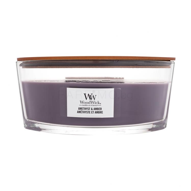 WoodWick Amethyst &amp; Amber Ароматна свещ 453,6 g