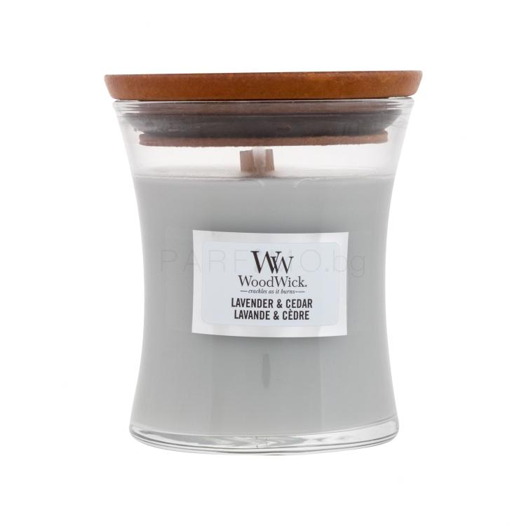 WoodWick Lavender &amp; Cedar Ароматна свещ 85 гр