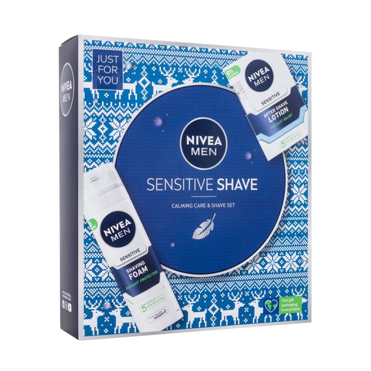 Nivea Men Sensitive Shave Подаръчен комплект афтършейв Men Sensitive 100 ml + пяна за бръснене Men Sensitive 200 ml