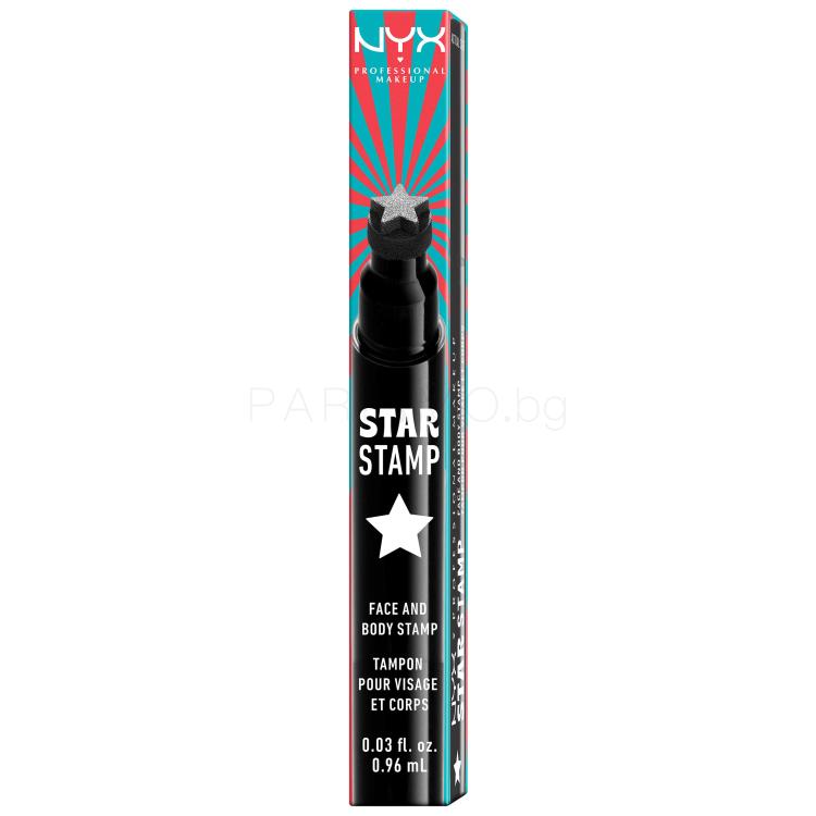 NYX Professional Makeup Star Stamp Face &amp; Body Stamp Очна линия за жени 0,96 ml Нюанс 01 Star Studded