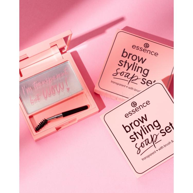 Essence Brow Styling Soap Set Гел и помада за вежди за жени 3,4 g Нюанс Transparent