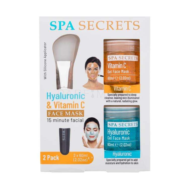 Xpel Spa Secrets Hyaluronic &amp; Vitamin C Face Mask Подаръчен комплект маска за лице Spa Secrets Vitamin C 60 ml + маска за лице Spa Secrets Hyaluronic 60 ml + апликатор