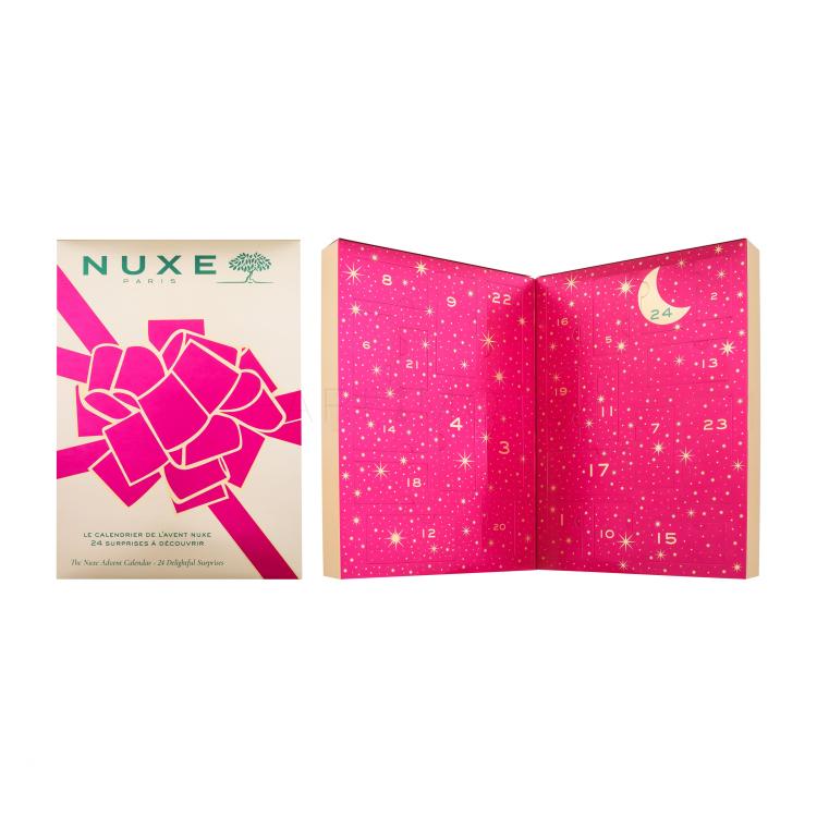 NUXE The Nuxe Advent Calendar Подаръчен комплект сухо масло 4 бр + EDP 2 бр + балсам за устни 1 бр + сапун за ръце 1 бр + крем за ръце 1 бр + пилинг 1 бр + душ масло 1 бр + крем за тяло 1 бр + крем за лице 5 бр + почистващ гел за лице 1 бр + балсам за лице 1 бр + гел за лице 2 бр + мицеларна вода 1 