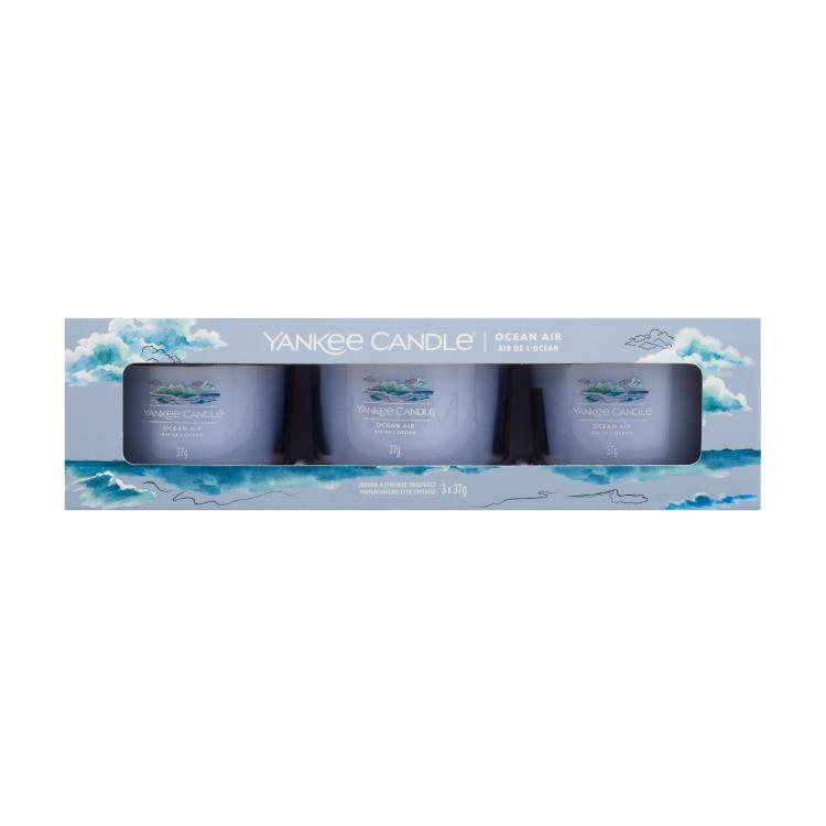 Yankee Candle Ocean Air Подаръчен комплект ароматна свещ 3 x 37 g