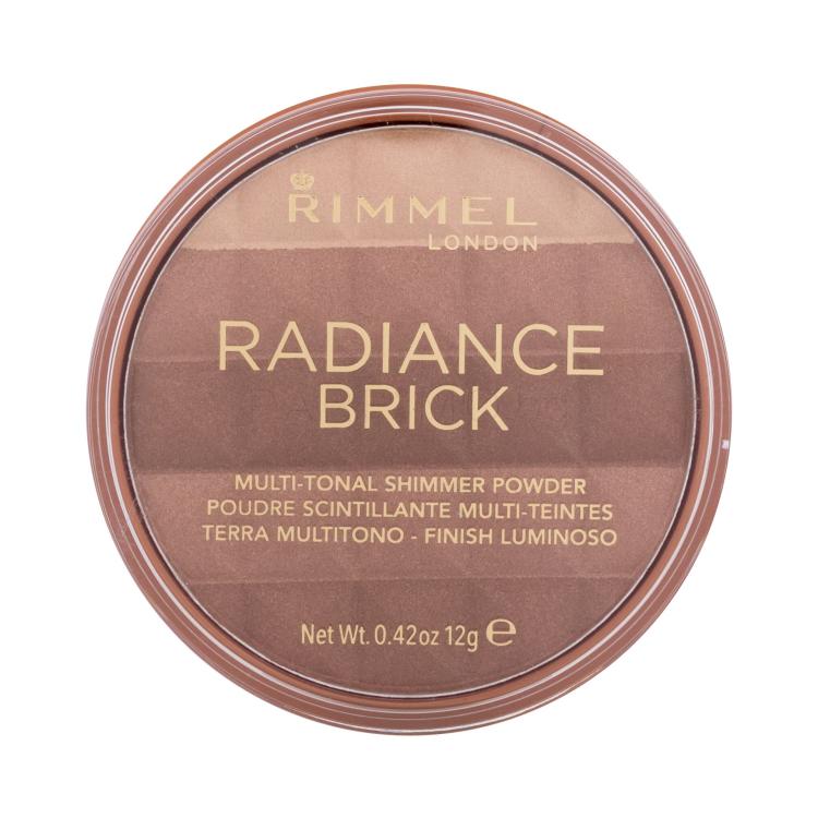 Rimmel London Radiance Brick Бронзант за жени 12 g Нюанс 002 Medium увредена кутия