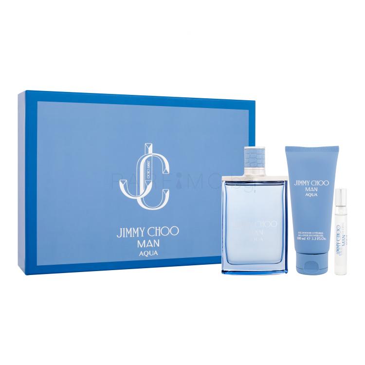 Jimmy Choo Man Aqua Подаръчен комплект EDT 100 ml + EDT 7,5 ml + душ гел 100 ml