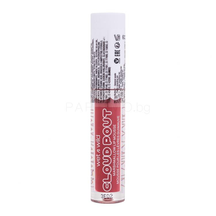 Wet n Wild Cloud Pout Marshmallow Lip Mousse Червило за жени 3 ml Нюанс Marshmallow Madness