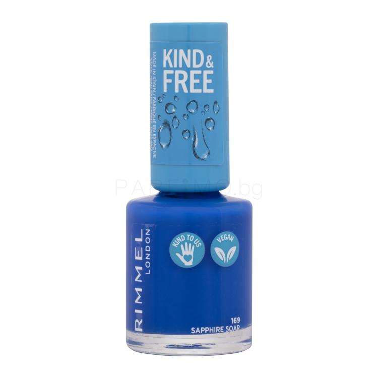 Rimmel London Kind &amp; Free Лак за нокти за жени 8 ml Нюанс 169 Sapphire Soar