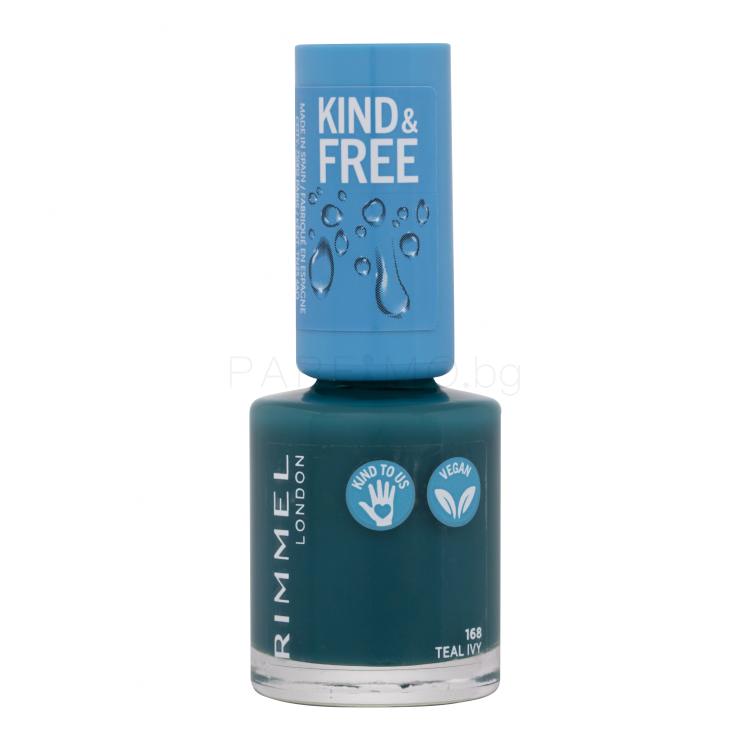 Rimmel London Kind &amp; Free Лак за нокти за жени 8 ml Нюанс 168 Teal Ivy