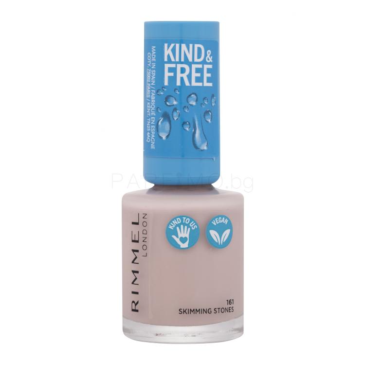 Rimmel London Kind &amp; Free Лак за нокти за жени 8 ml Нюанс 161 Skimming Stones