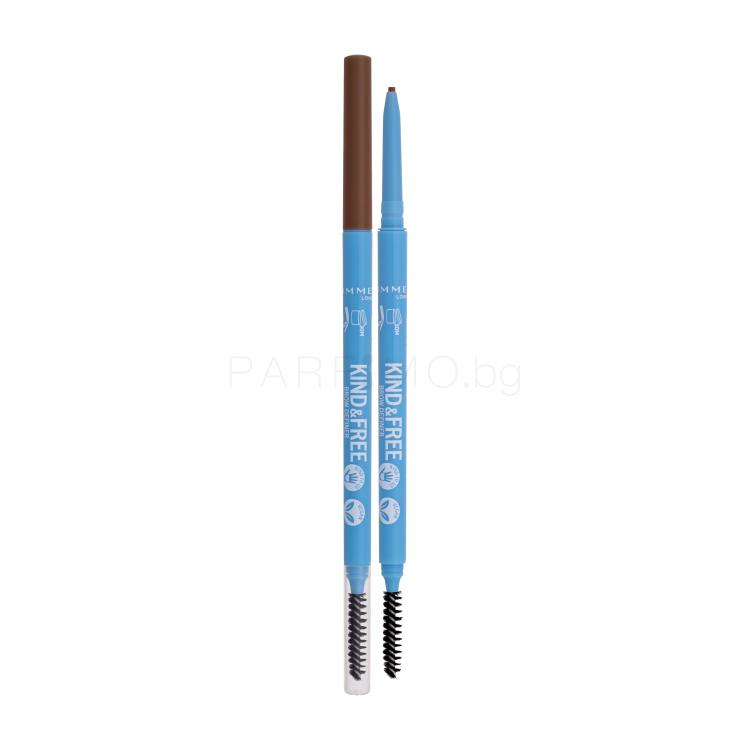 Rimmel London Kind &amp; Free Brow Definer Молив за вежди за жени 0,09 g Нюанс 003 Warm Brown