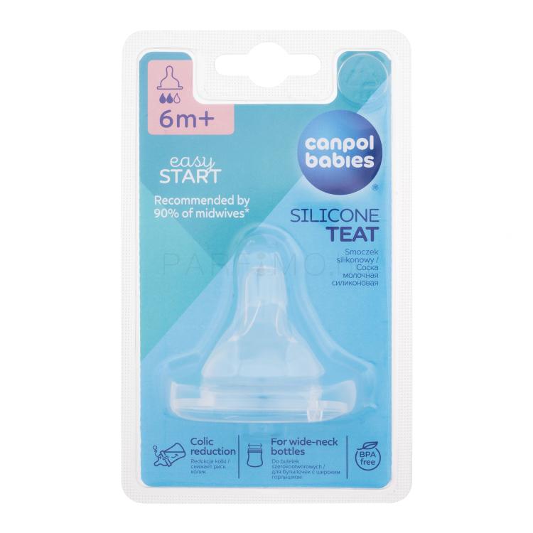 Canpol babies Easy Start Silicone Teat Medium 6m+ Биберон за хранене за деца 1 бр