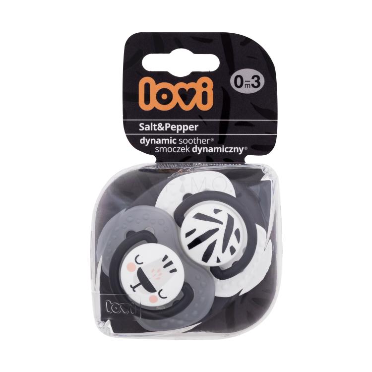 LOVI Salt&amp;Pepper Dynamic Soother 0-3m Биберон за деца 2 бр