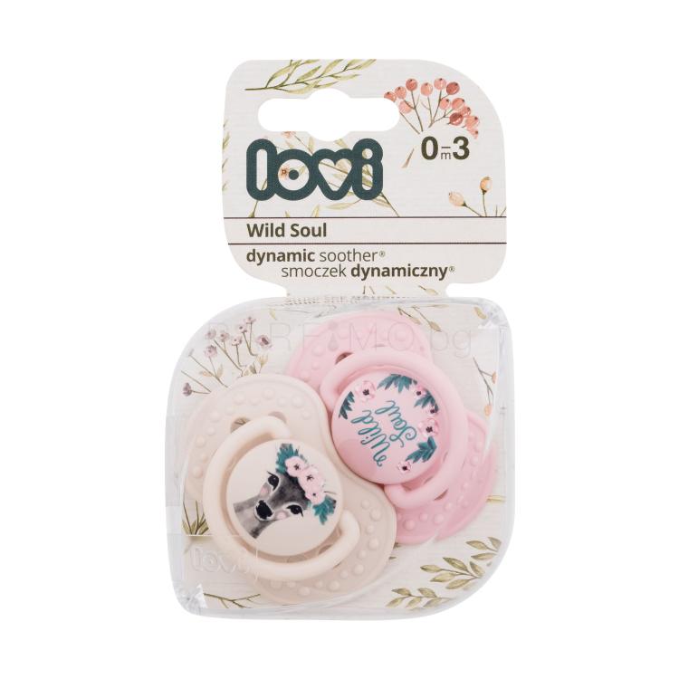 LOVI Wild Soul Dynamic Soother Girl 0-3m Биберон за деца 2 бр