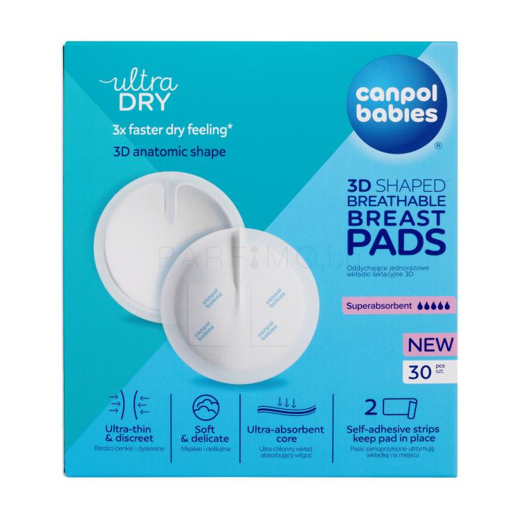 Canpol babies Ultra Dry 3D Shaped Breathable Breast Pads Подплънки за кърмачки за жени Комплект