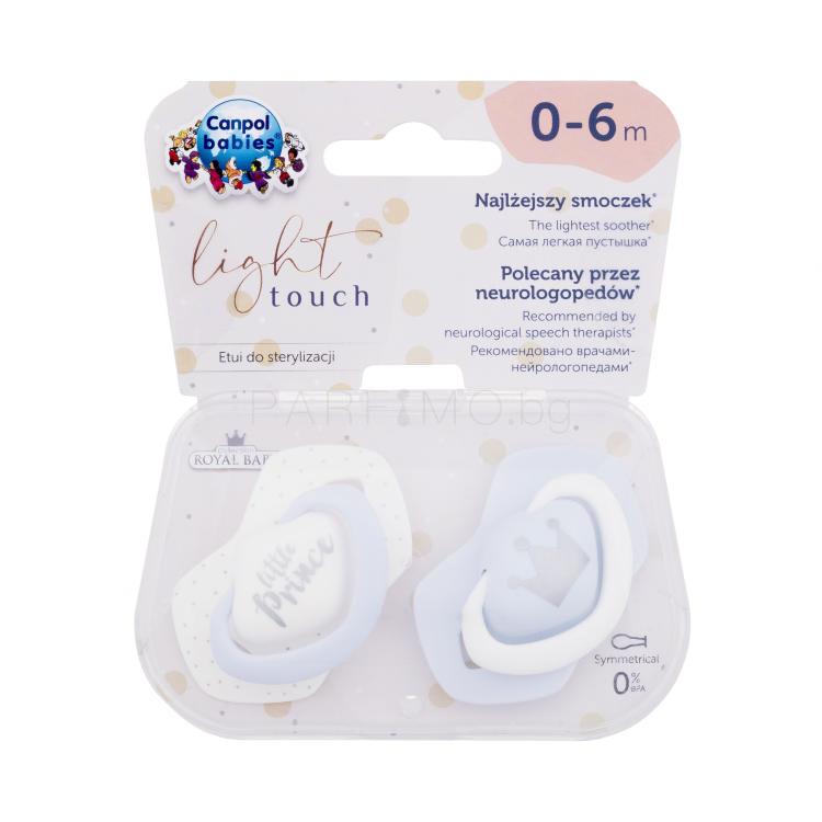 Canpol babies Royal Baby Light Touch Little Prince 0-6m Биберон за деца 2 бр