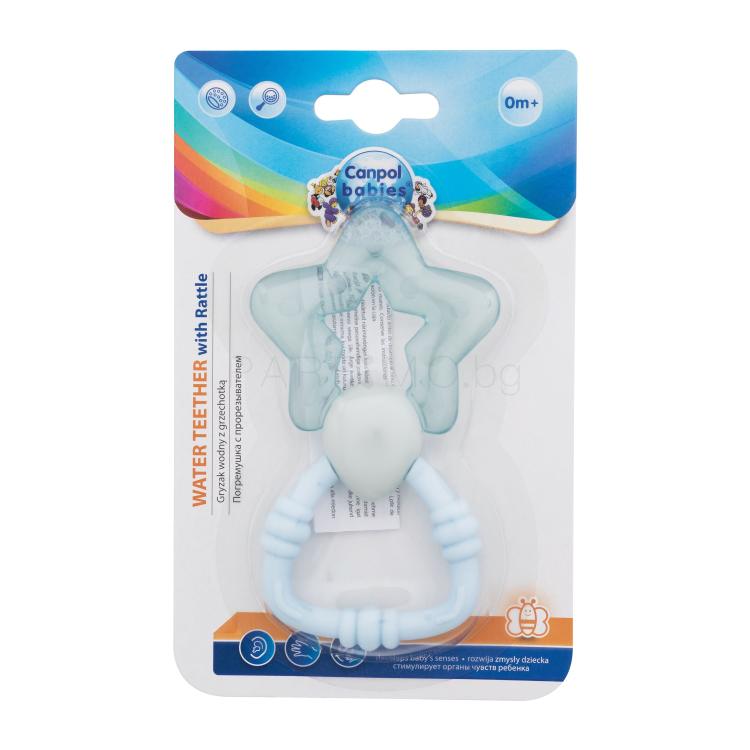 Canpol babies Water Teether With Rattle Blue Гризалка за деца 1 бр