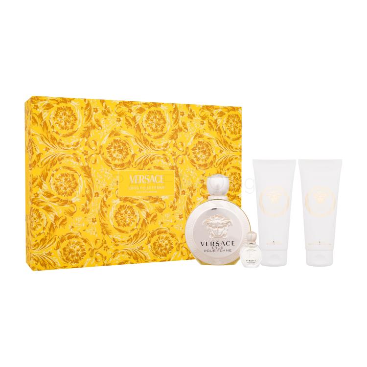 Versace Eros Pour Femme Подаръчен комплект EDP 100 ml + EDP 5 ml + душ гел 100 ml + лосион за тяло 100 ml