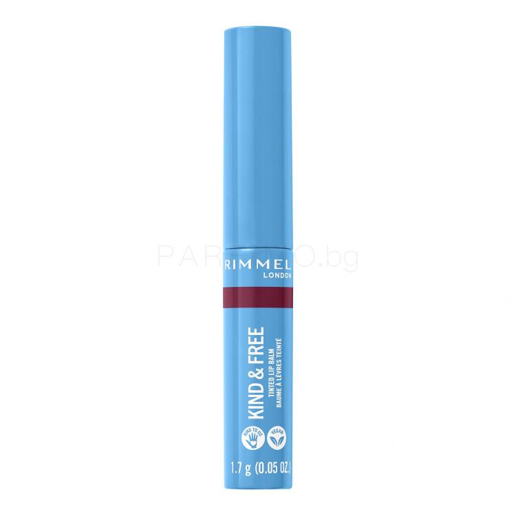 Rimmel London Kind &amp; Free Tinted Lip Balm Балсам за устни за жени 4 g Нюанс 006 Berry Twist