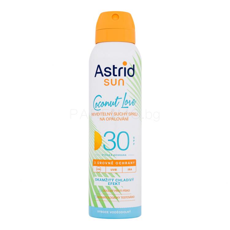 Astrid Sun Coconut Love Dry Mist Spray SPF30 Слънцезащитна козметика за тяло 150 ml