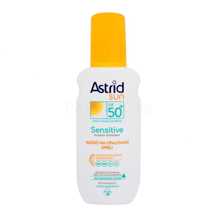 Astrid Sun Sensitive Milk Spray SPF50+ Слънцезащитна козметика за тяло 150 ml