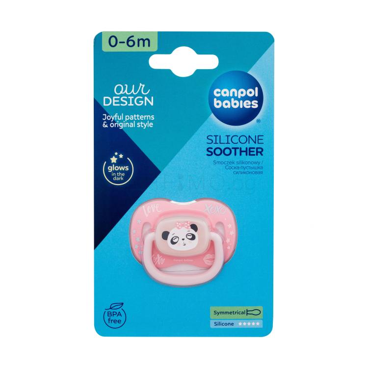 Canpol babies Exotic Animals Silicone Soother Panda 0-6m Биберон за деца 1 бр