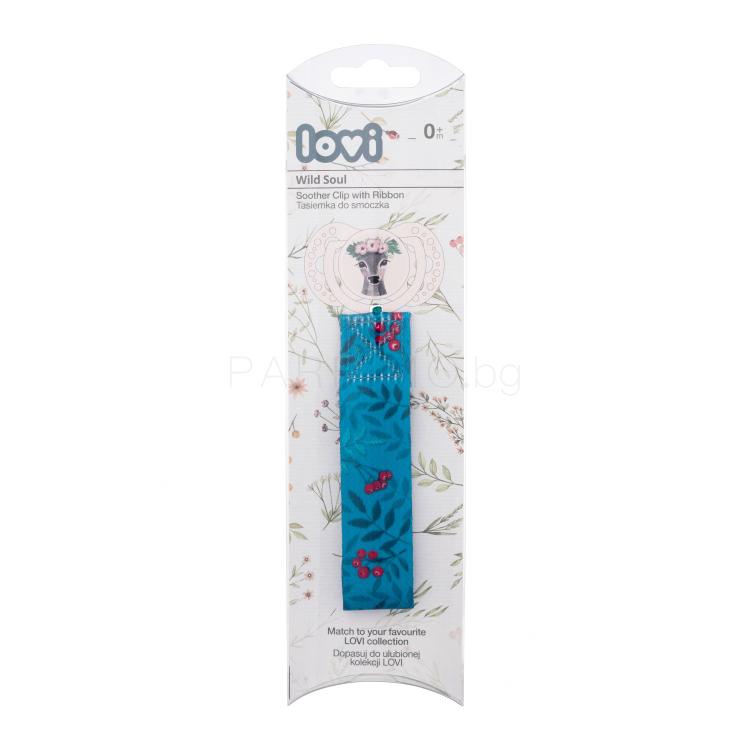 LOVI Wild Soul Soother Clip With Ribbon Клипс за биберон за деца 1 бр