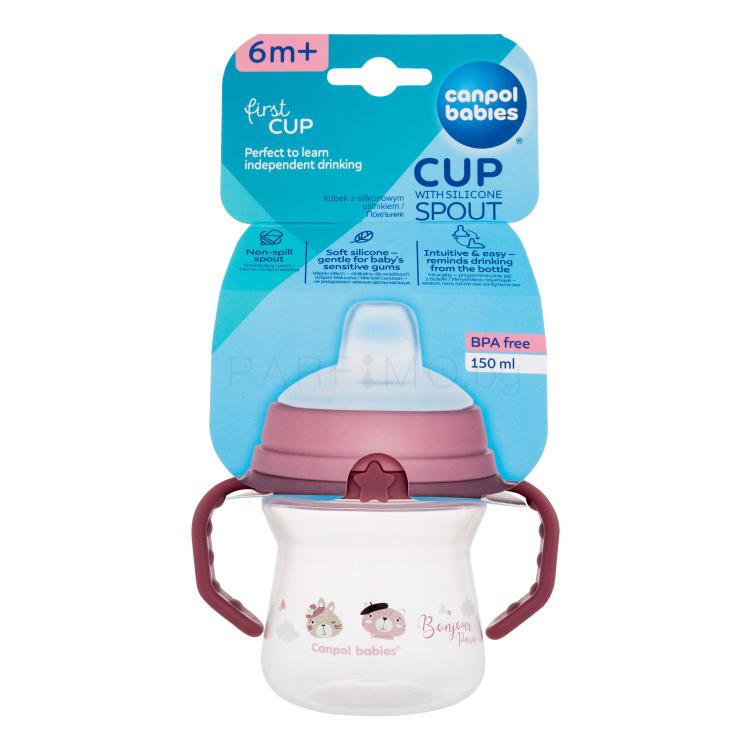 Canpol babies Bonjour Paris First Cup Pink 6m+ Чаша за деца 150 ml