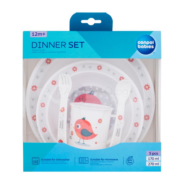 Canpol babies Cute Animals Dinner Set Bird Съдове за деца Комплект