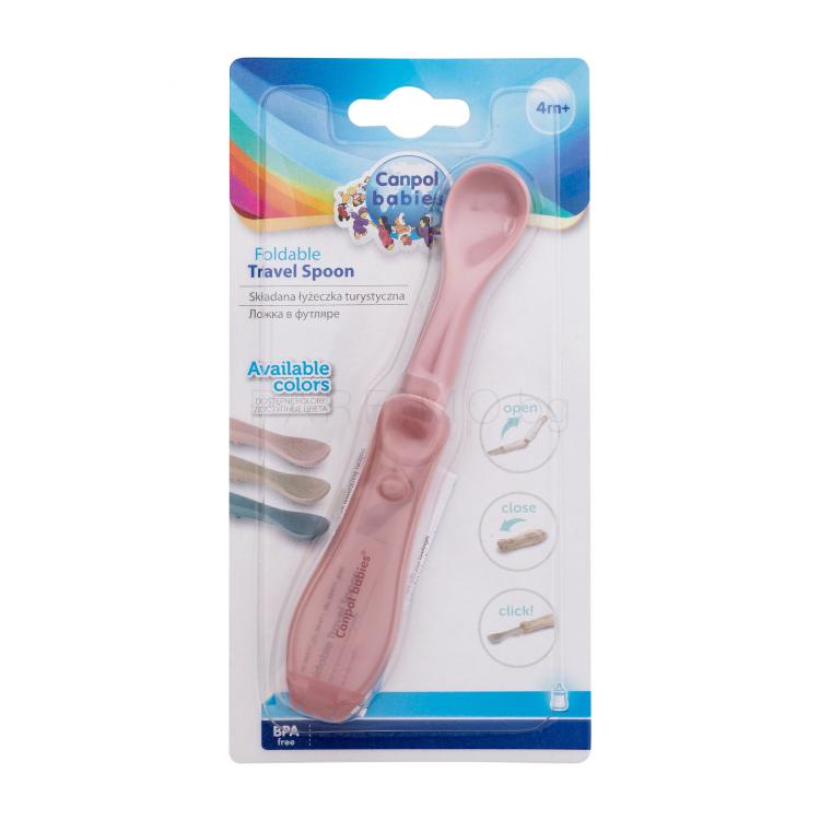 Canpol babies Travel Spoon Foldable Pink Съдове за деца 1 бр